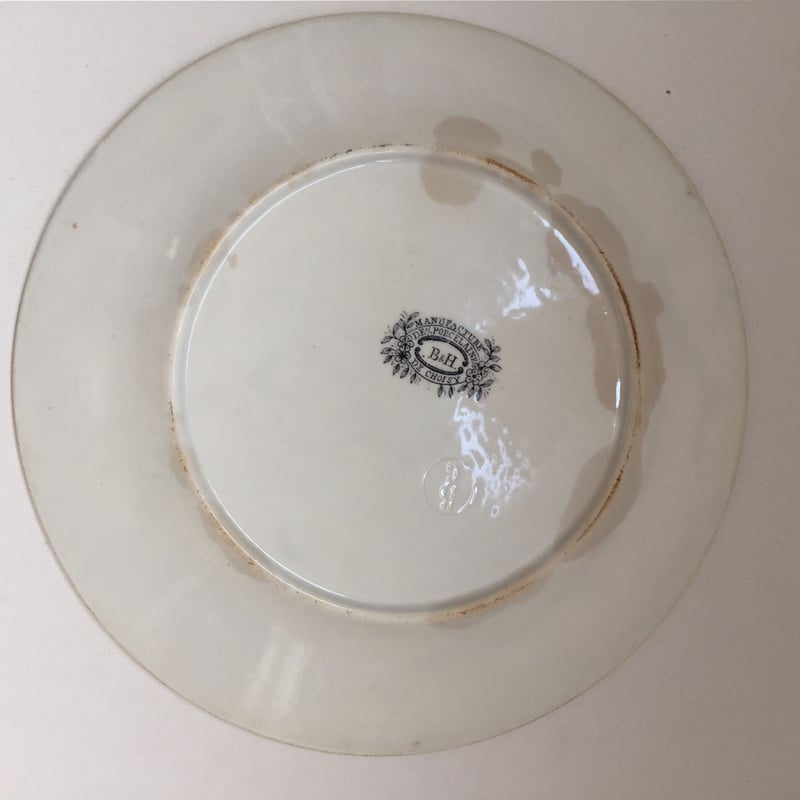 フランスアンティーク ショワジールロワ 黄釉 グリザイユ 絵皿