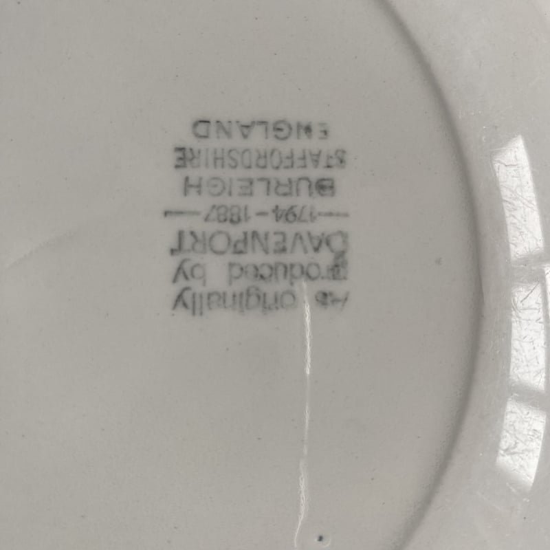 ポプラ DAVENPORT Burleigh窯 レリーフ皿 4枚 ヴィンテージデザートプレート DAVENPORT Burleigh