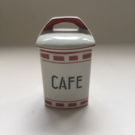 1920年代　キャニスター　陶器　　ルージュのライン　４点セット
