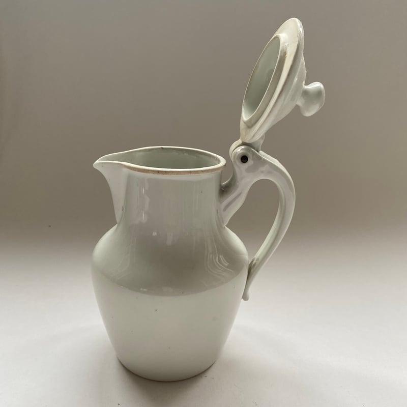 フランス　アンティーク　ピシェ　白 リモージュ Gien 白 ピシェ h21.5cm フランス アンティーク 0501716 | jinen_