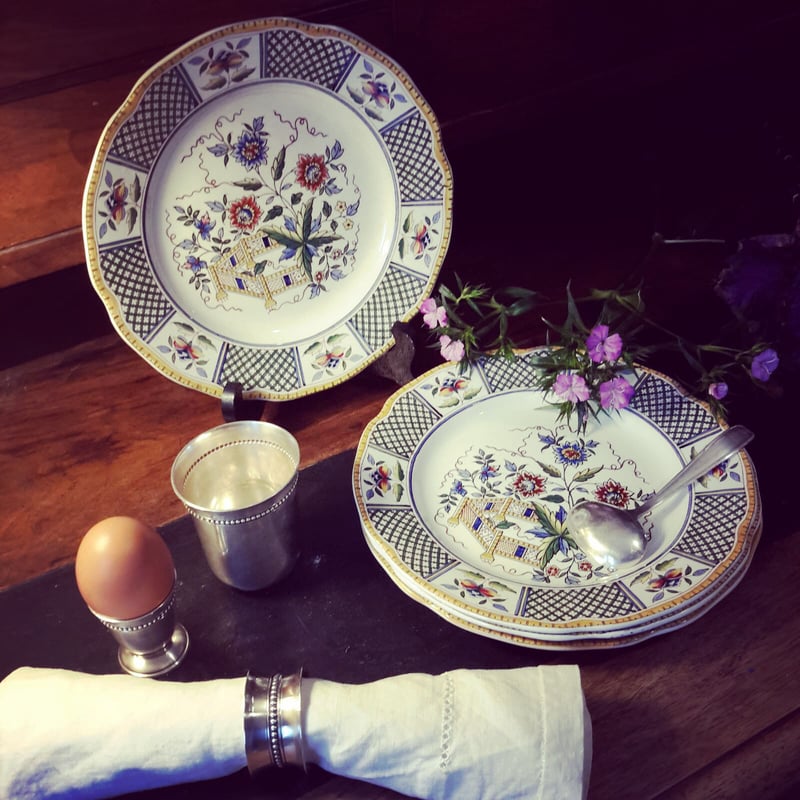 フランスアンティーク／サンクレモン窯 プレート4枚 美品】 フランス