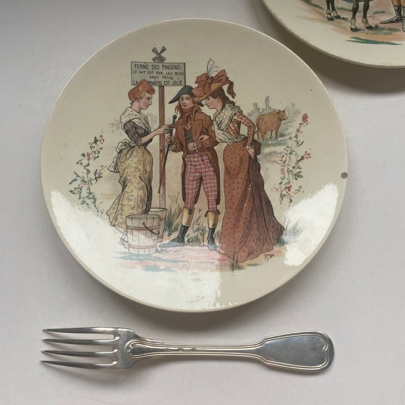 1900年 サルグミンヌ おしゃべりなお皿 フェルム デザート・プレート 2