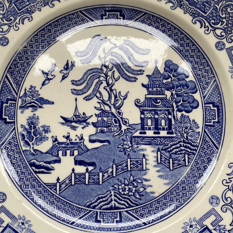 20世紀後半 イギリス製 ブルーウィロー ディナー・プレート 1ー3