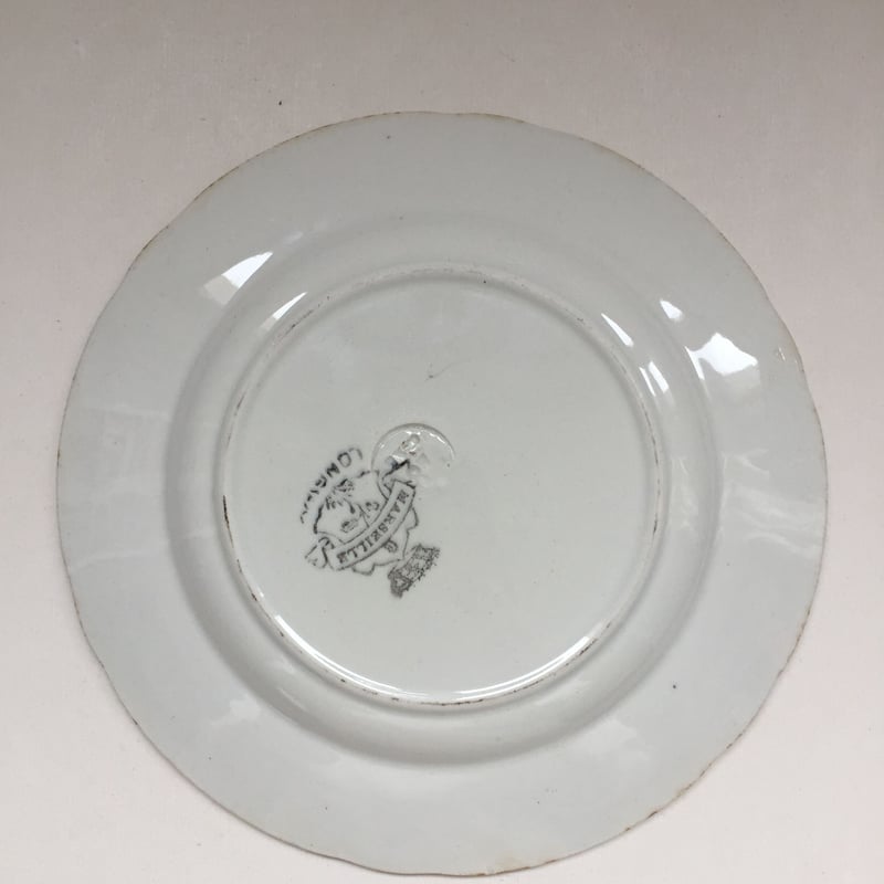 19世紀 ロンウィ デザート・プレート さくらんぼ、チューリップ柄