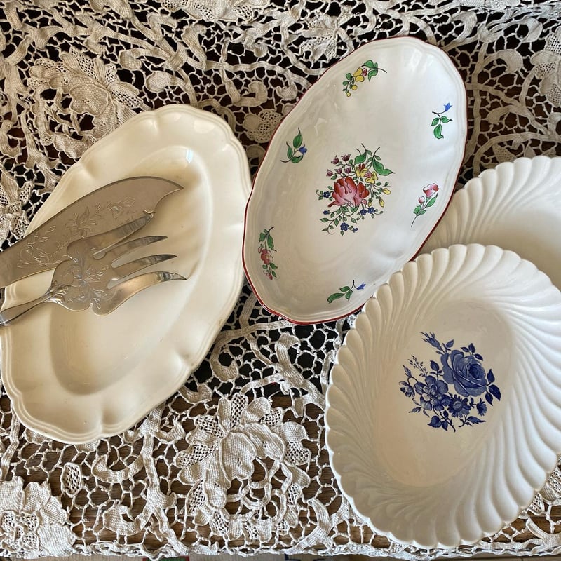 フランスアンティーク サルグミンヌ窯 花リム ラビィエ