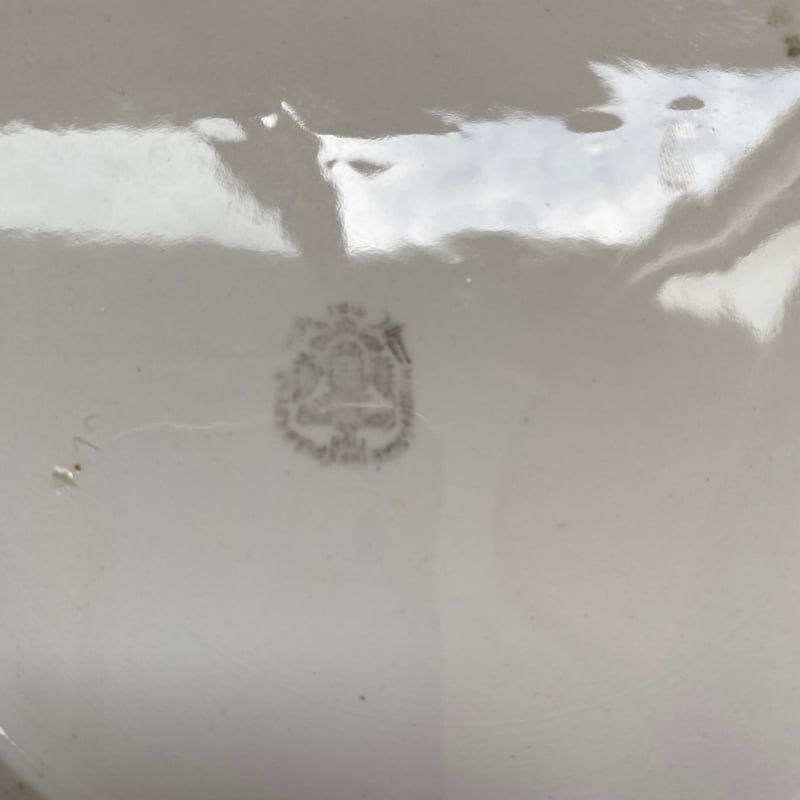 19世紀 ベルギー製 ニミー ディナープレート 幾何学模様縁取り