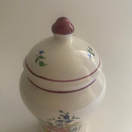 C 20世紀後半　リュネヴィル　プチ　ポ・ド・ファーマシー　花柄　ポリクローム