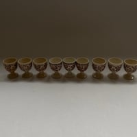 19世紀　ブラウンウエストヘッドムーア　コクティエ　ケイトウ柄　9点セット