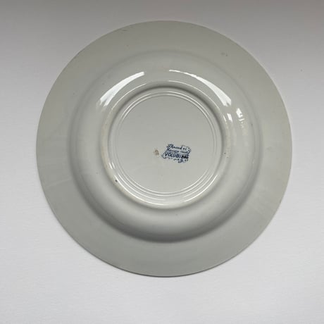 19世紀後半　サンタマン　ヴォリュビリス　スーププレート　あさがお柄　1ー2