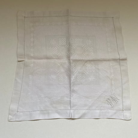 20世紀前半　セルヴィエット　メティス　イニシャルFN 　刺繍　５点セット