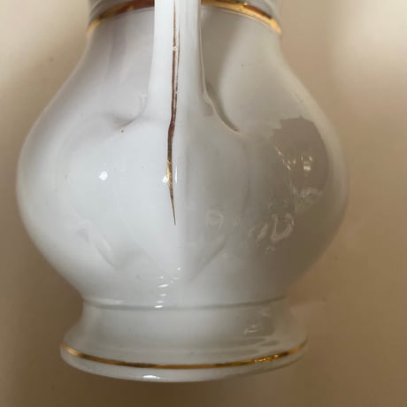 19世紀後半　リモージュ　WG ＆Cie　 ブロ　白磁にゴールドのライン