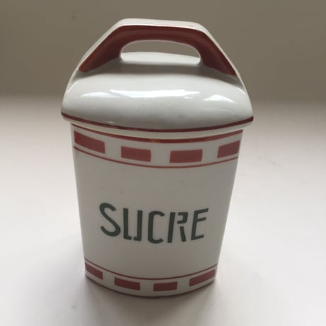 1920年代　キャニスター　陶器　　ルージュのライン　４点セット