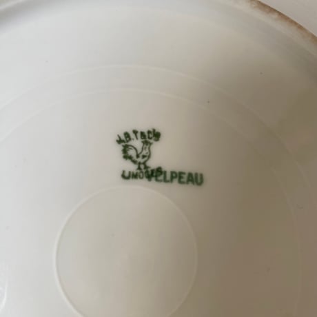 1900年代　リモージュ　J.B.T et cie 　ベルポー　デザート・プレート　リラとブール・ド・ネージュ柄　1−１２