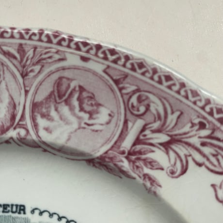 19世紀　ボルドー　ジュール・ヴィエイヤール　おしゃべりなお皿　デザートプレート　パストゥール　ルージュ　１−３