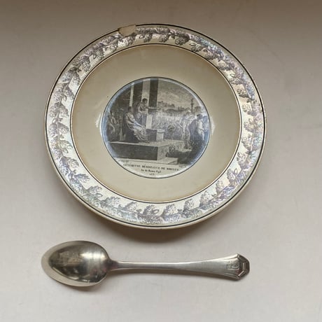 19世紀前半　クレイユ　おしゃべりなお皿　スーププレート　ビブルスの寛大な抵抗　Bランク