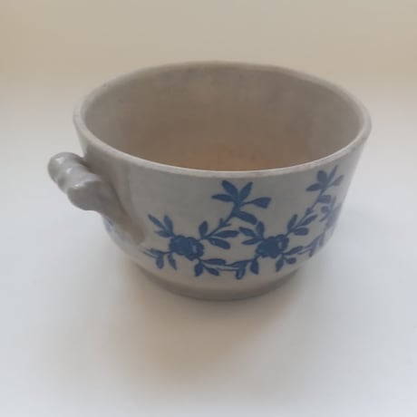 １９００年　サン・ヴァリエール　キャセロール（蓋なし）グレ　ブルーの小花柄