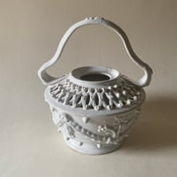 C 20世紀中期　マリコルヌ　エミール・テシエ　ポプリ(蓋なし)　白い陶器　アジュレ