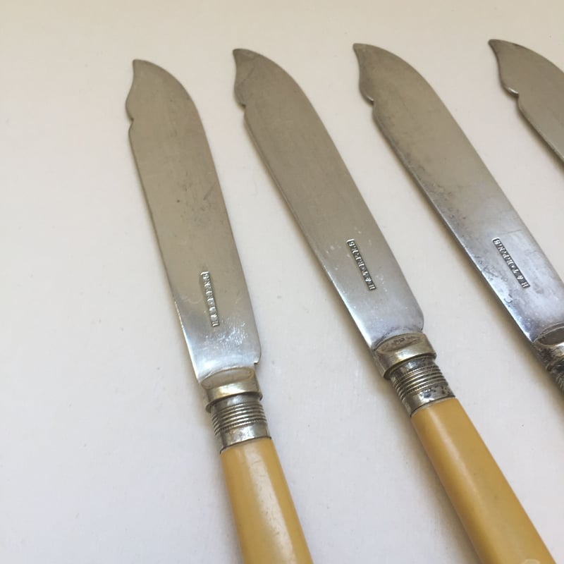 1900年 ヒリアード&トーマソン シルバープレート 魚用ナイフと