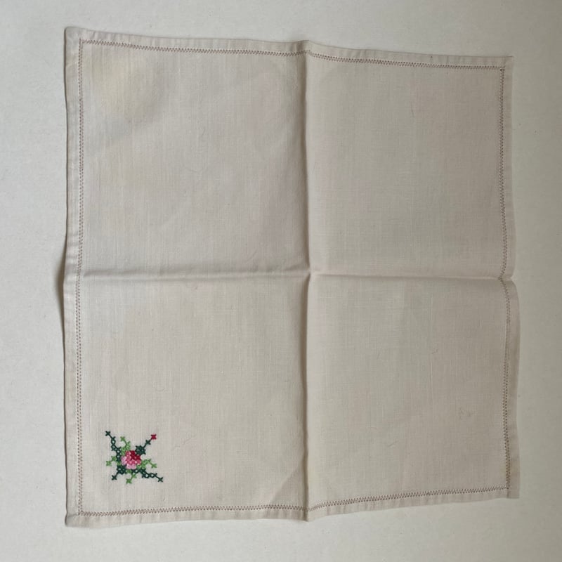 1950年代 プチ・ナップとセルヴィエット コットン マルチカラー刺繍