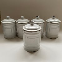 20世紀前半　L and C  ボワッタジゴーニュ　白いエマイユ 　5点セット