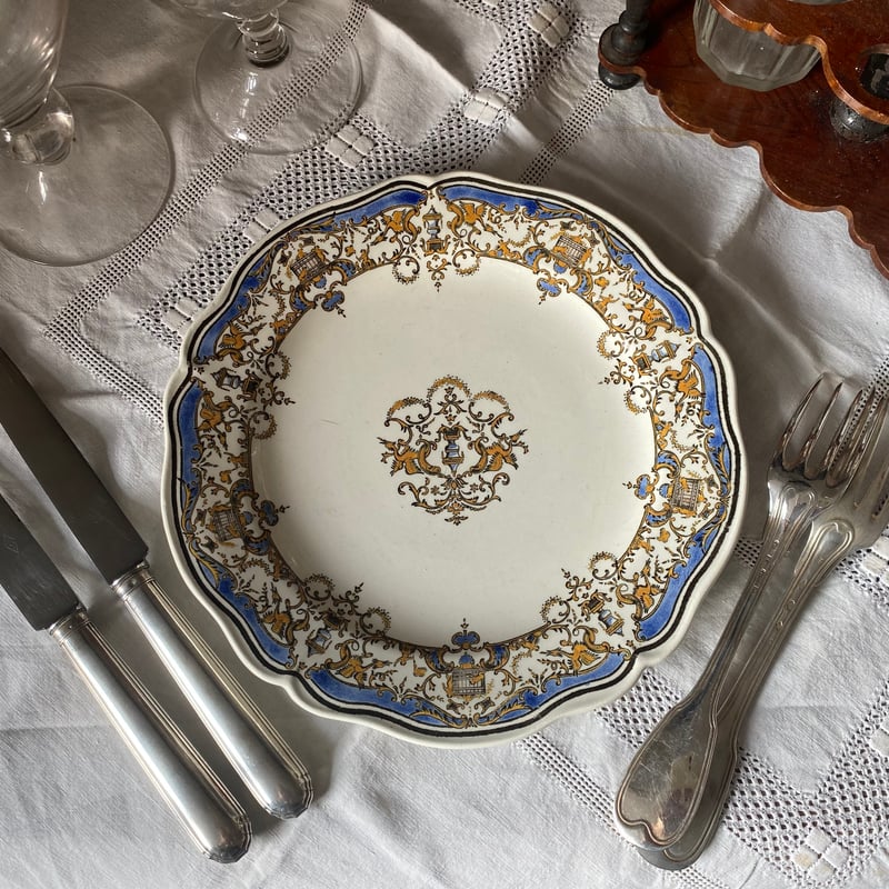 1930年代 ジアン ディナープレート ハンドペイント | campagne à