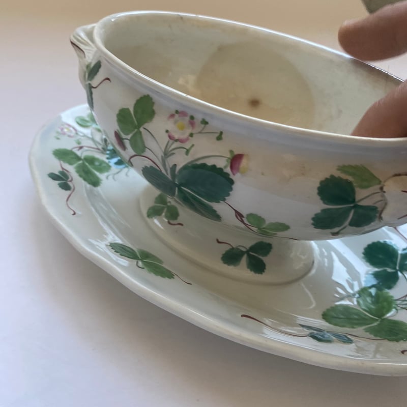 19世紀後期　クレイユモントロー　蓋付きブイヨンボール CATEGORY ブイヨンボウル | jinen_antique