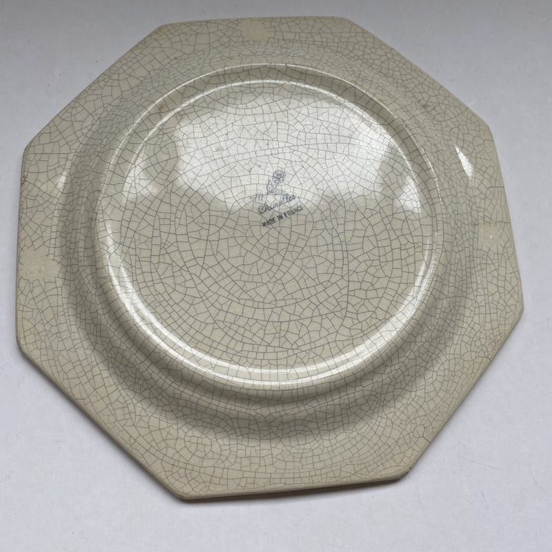 値下げPichon オクトゴナルフランスヴィンテージ2枚八角形ホワイトプレート 値下げPichon オクトゴナルフランスヴィンテージ2枚八角形
