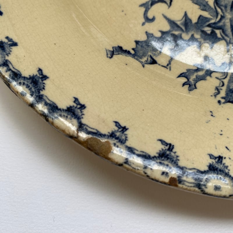 19世紀後半 ジアン シャルドン ディナープレート ブルー