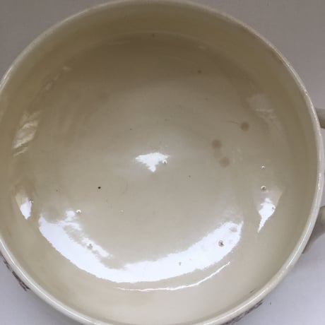 19世紀後半　ジアン　オズボーン　レギュミエ　野ばらとリボン柄　マロン