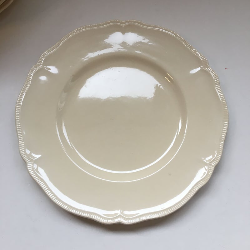 ロンシャン　フランスアンティーク　花リム　ディナープレート2枚セット　ブロカント ロンシャン フランスアンティーク 花リム ディナープレート2枚セット