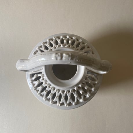 C 20世紀中期　マリコルヌ　エミール・テシエ　ポプリ(蓋なし)　白い陶器　アジュレ