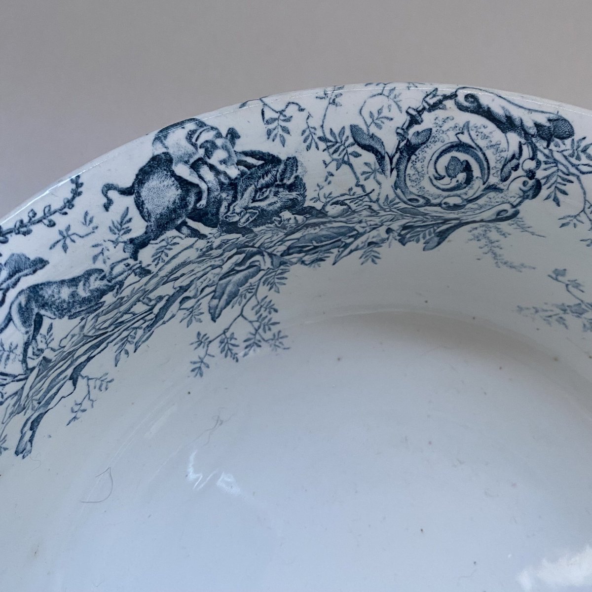 フランスアンティーク　リュネヴィル　サラディエ　大皿　深皿　ボウル　花器 フランスアンティーク リュネヴィル サラディエ 大皿 深皿 ボウル 花器