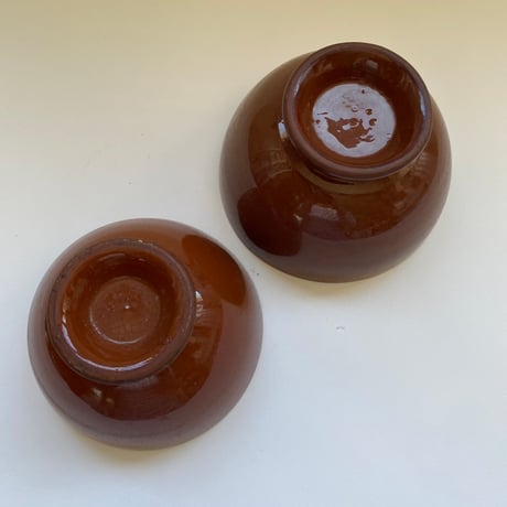 20世紀前半　カフェオレボウル　マロン　2点セット