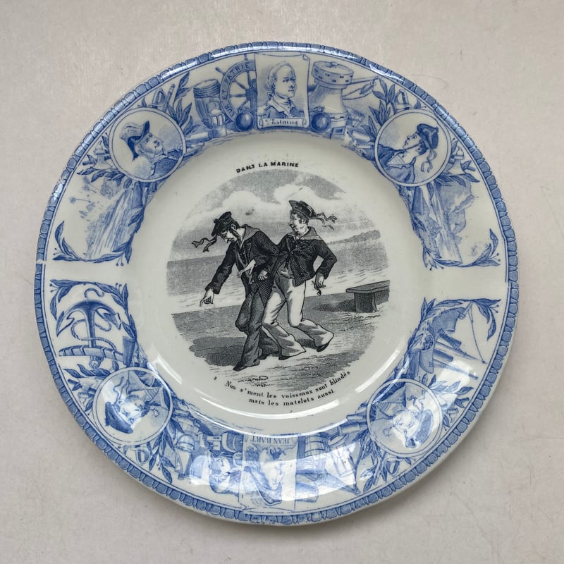 19世紀後半 リュネヴィル ラ・マリン おしゃべりなお皿 デザート