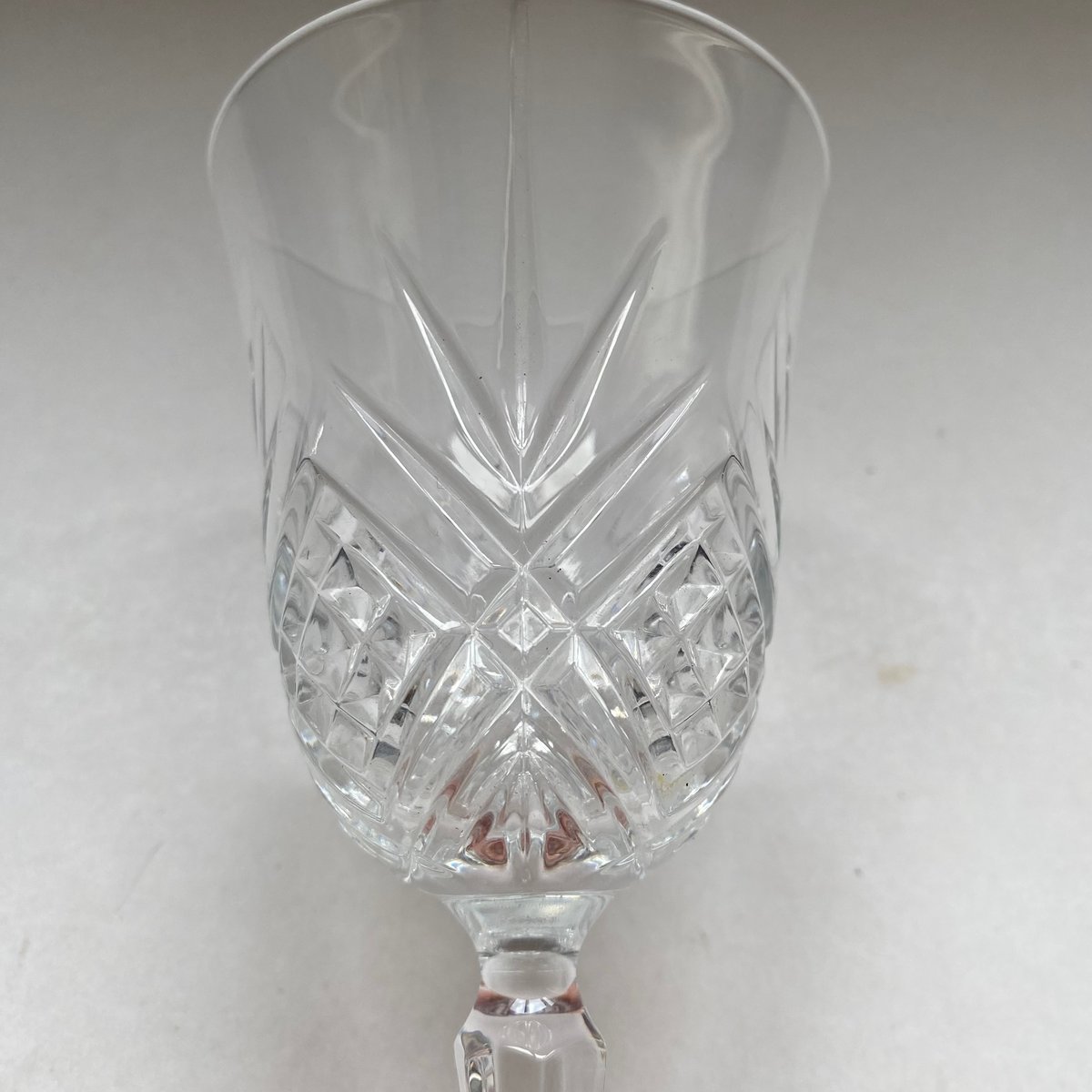 20世紀中期 カット・グラス クリスタル ワイン・グラス 2点セット