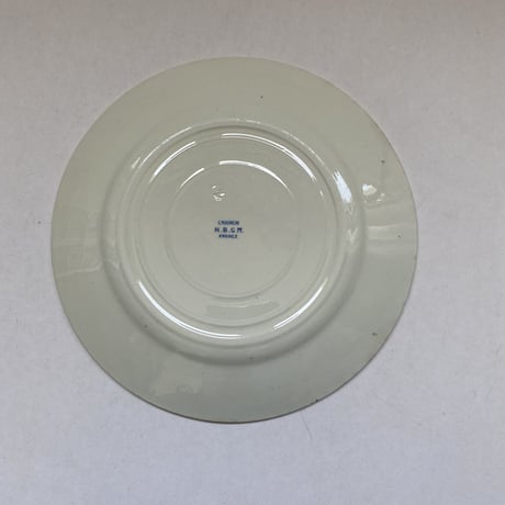 １９２０年代　HBCM     グリニョン　デザート・プレート　幾何学模様　ブルー 1-12
