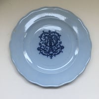 19世紀　ブラウンウエストヘッドムーア　アンリ・ベジア　ディナー・プレート　PA イニシアル　ブルー　１ー７