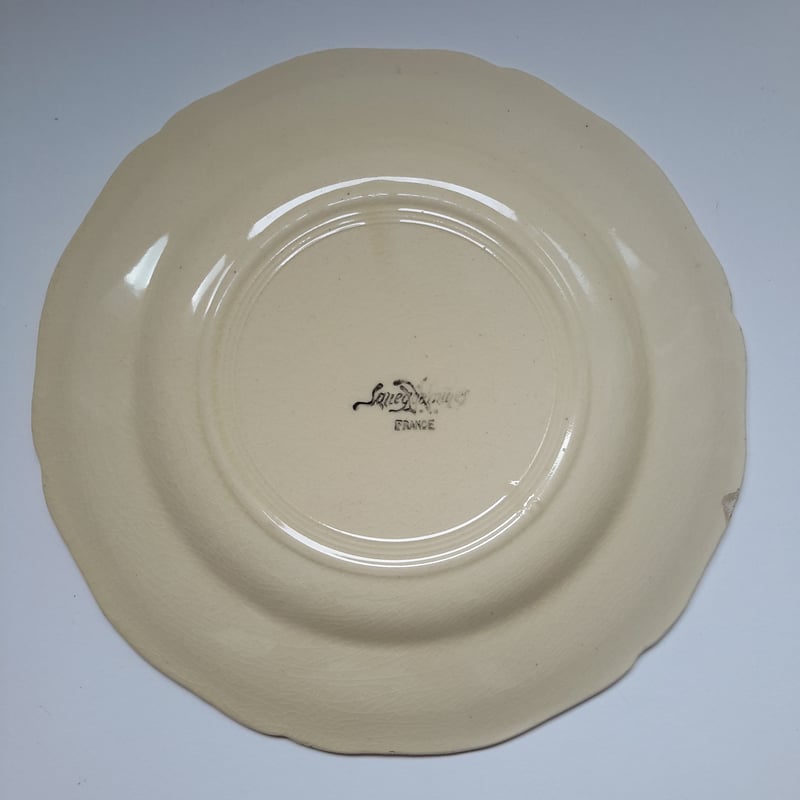 1920年代 サルグミンヌ 花リム ディナー・プレート 平皿 23cm Bランク