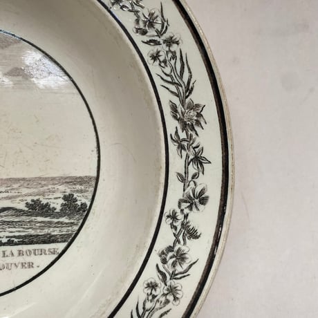 19世紀前半　モントロー　スープ・プレート　グリザイユ　ダフニスとクロエ