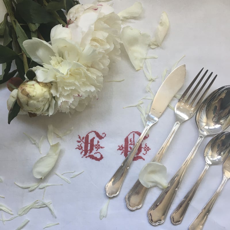 シルバープレート　ナイフフォークセット　フリオネフランソワ社　ヴィンテージ シルバープレート ナイフフォークセット フリオネフランソワ社