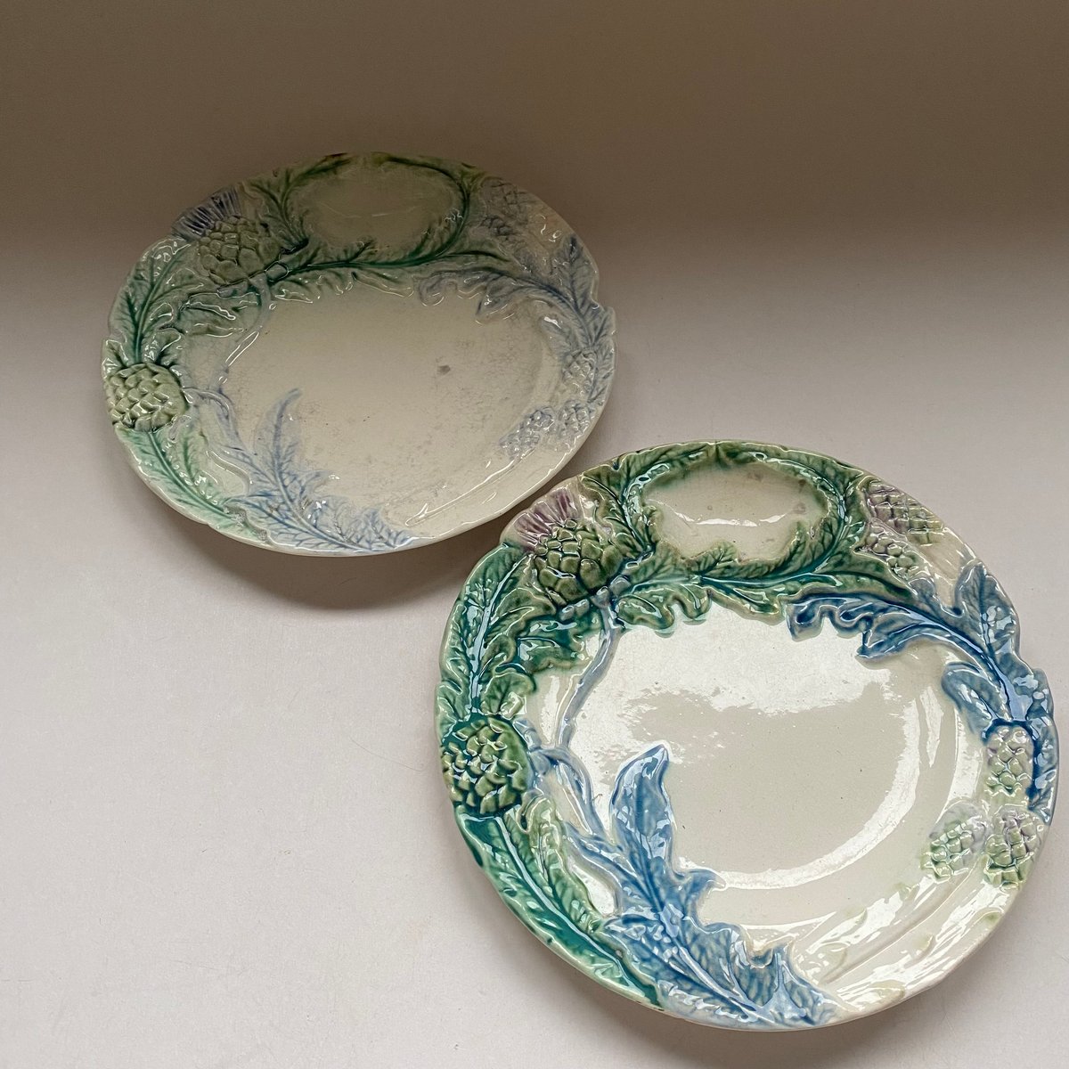 19世紀 フィヴ・リール アスパラガス・アーティチョーク・プレート