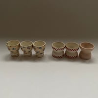 20世紀前半　コクティエ　ダミエ、アンティークピンク、小花柄　6点セット
