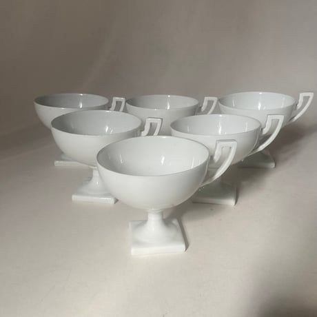19世紀　ナポレオン3世スタイル　カップ　白磁　6点セット