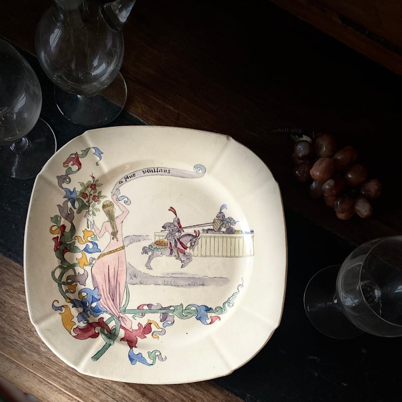 1900年 ジアン ディナー・プレート キャレ ア・プリュ・ベラン