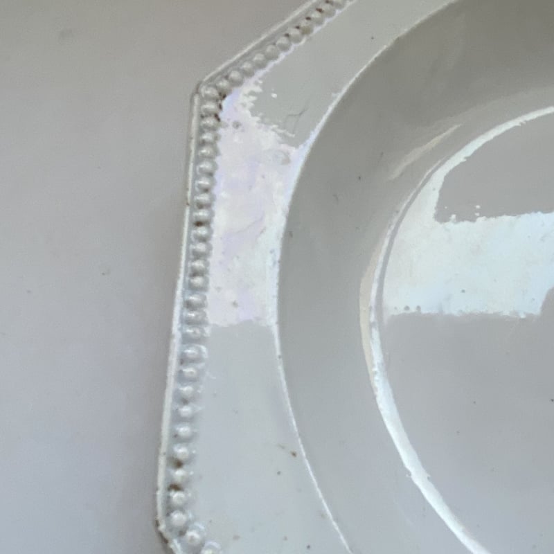 19世紀前期 モントロー オクトゴナル スーププレート 24cm 白