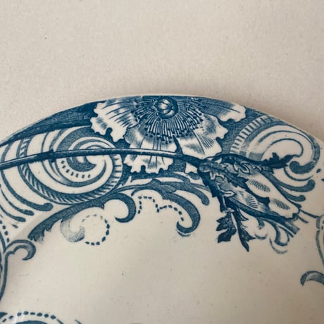 19世紀後半　サラン　アリヌ　ディナー・プレート　パヴォ柄　1-2