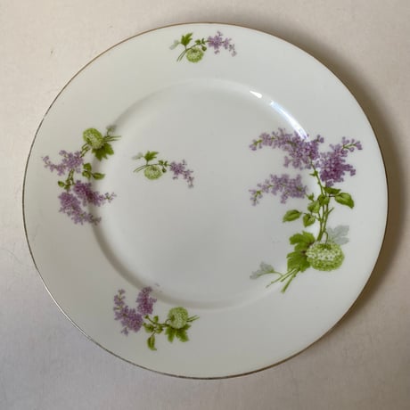 1900年代　リモージュ　J.B.T et cie　ベルポー　ディナー・プレート　リラとブール・ド・ネージュ柄　1−１２