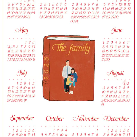 2025 calendar A4poster