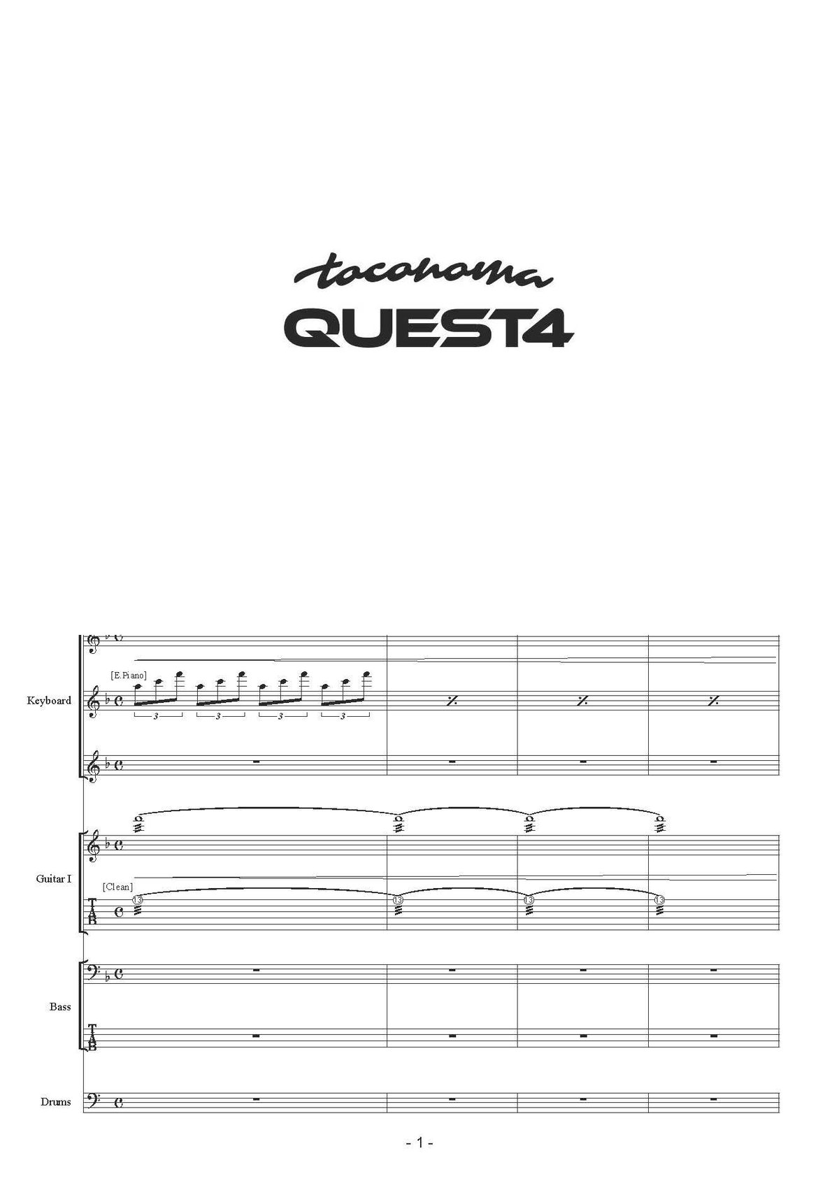 Quest4 - BAND SCORE | toconoma MERCH