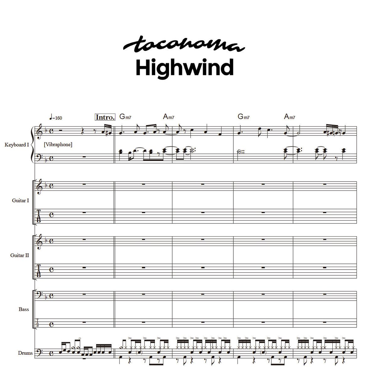 Highwind - BAND SCORE | toconoma MERCH